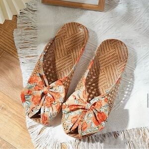 Floral Bow Woven Women's Shoes